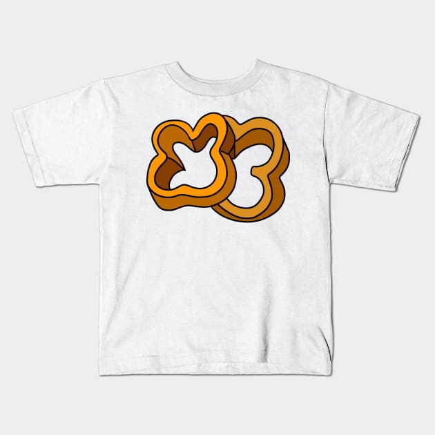 Sliced Orange Bell Peppers Kids T-Shirt by saradaboru